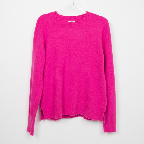 J.Crew Extra-Soft Sweater Hot Pink‎ Crew Neck Long Sleeve Casual M - Picture 1 of 13